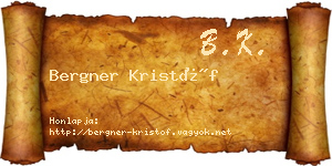 Bergner Kristóf névjegykártya